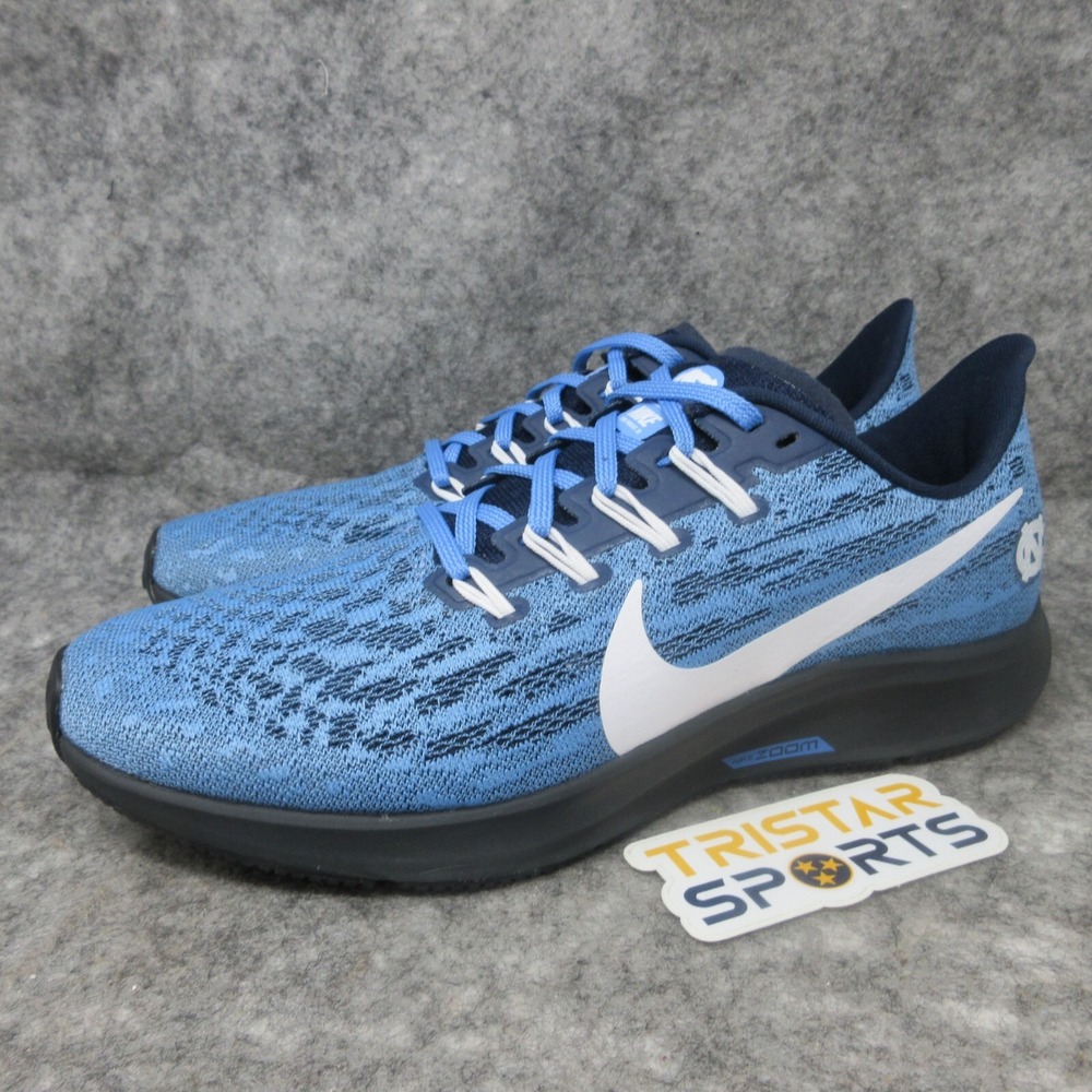 North Carolina Tar Heels Shoes Mens Sz 7.5 Blue Nike Zoom Pegasus 36 Running UNC
